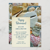 Beach Shells Happy Retirement Party Invitation Kaart (Voorkant / Achterkant)