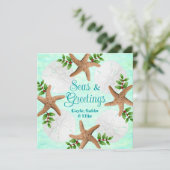 Beach Shells kerstliefde Wreated Flat Feestdagenkaart (Staand voorkant)