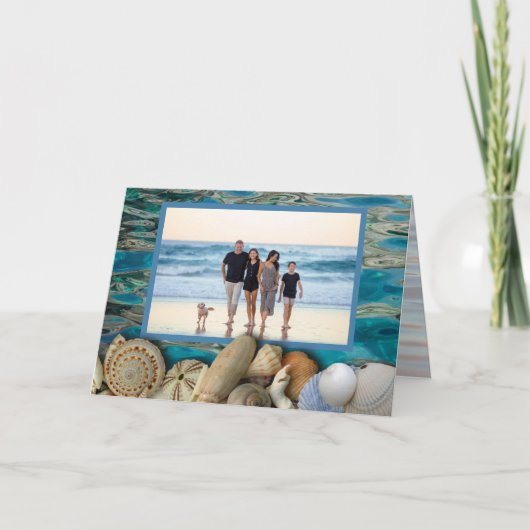 Beach Shells Kerstmis Fotokaarten Feestdagen Kaart (Voorkant)