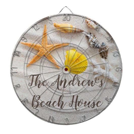 Beach Shells Monogram Dartbord (Voorkant)