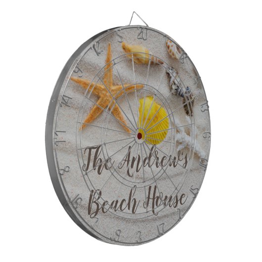 Beach Shells Monogram Dartbord (Voorkant Links)