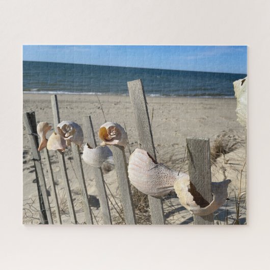 Beach Shells on a Fence by the Ocean Puzzle Legpuzzel (Horizontaal)