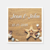 Beach Shells Personalized Wedding Servet (Voorkant)