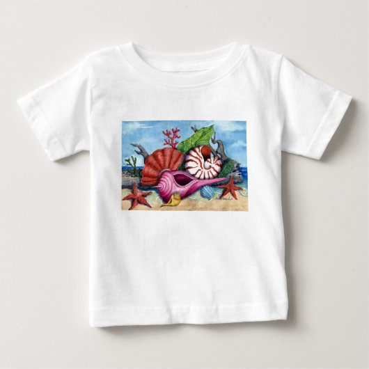 Beach Shells T-shirt - Gepersonaliseerd (Voorkant)