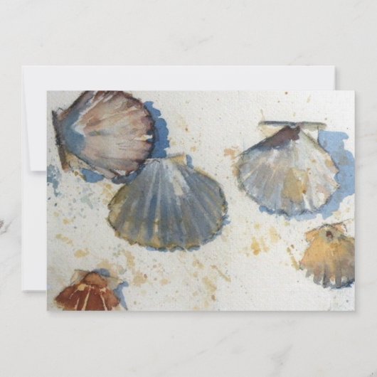 Beach Shells Theme Weddenschap Kaart (Achterkant)
