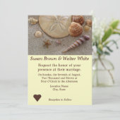 Beach Shells Theme Weddenschap Kaart (Staand voorkant)