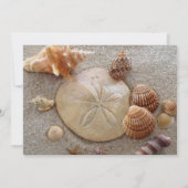 Beach Shells Theme Weddenschap Kaart (Achterkant)