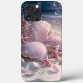 Beach Shells Trendy Modern Girly Personalized Name Case-Mate iPhone Case (Achterkant)