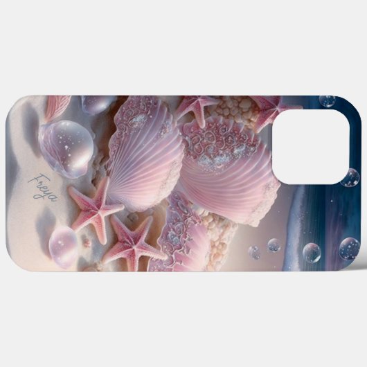 Beach Shells Trendy Modern Girly Personalized Name Case-Mate iPhone Case (Achterkant (horizontaal))