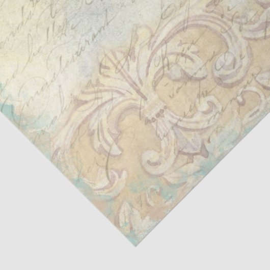 Beach Shells Waterverf Ephemera ontkoppeling Tissuepapier (Detail)