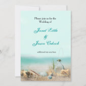 Beach Shells Wedding Party Waterverf Invitation Kaart (Voorkant)