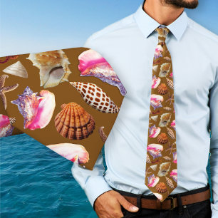 Beach Shells Zee Creating Pattern Stropdas