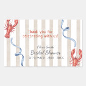 beach She's a Catch Bridal Shower Thank You Rechthoekige Sticker (Voorkant)
