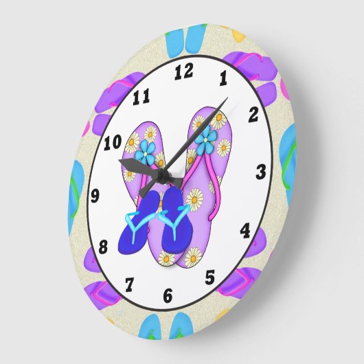 Beach Shoes Tropical wall clock Grote Klok (Hoek)