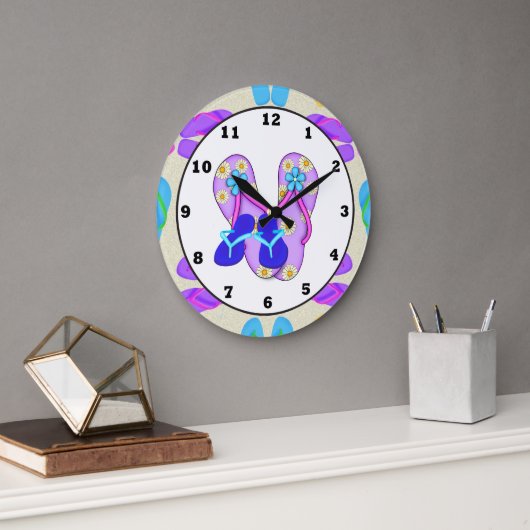 Beach Shoes Tropical wall clock Grote Klok (Kantoor)