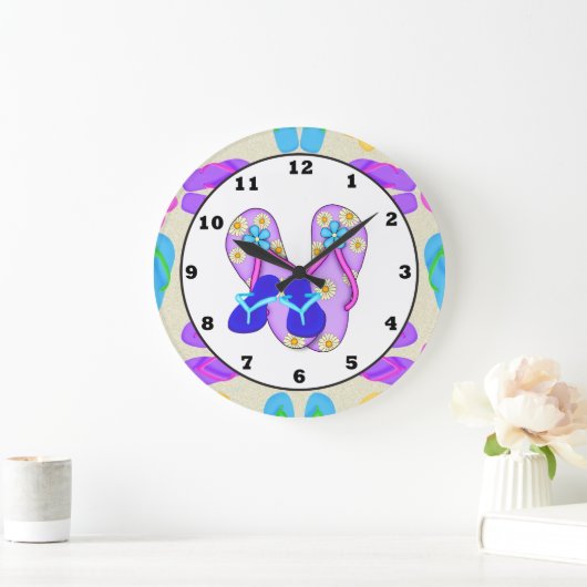 Beach Shoes Tropical wall clock Grote Klok (Huis)