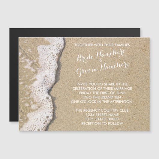 Beach Shore Magnetic Wedding Invitations Magnetische Uitnodiging (Voorkant / Achterkant)