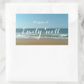 Beach Shore naamlabels Rechthoekige Sticker (Tas)