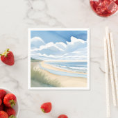 Beach Shore Walk | Coastal Ocean Watercolor Servet (Insitu)