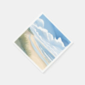 Beach Shore Walk | Coastal Ocean Watercolor Servet (Hoek)