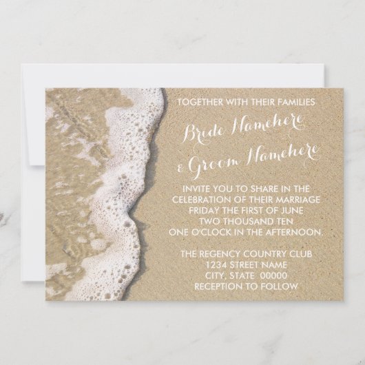 Beach Shore Wedding Invitations Kaart (Voorkant)
