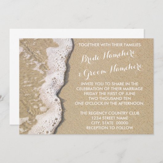 Beach Shore Wedding Invitations Kaart (Voorkant / Achterkant)