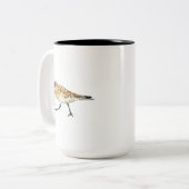 Beach Shorebird Sandpiper Bird Art Tweekleurige Koffiemok (Voorkant links)