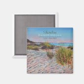 Beach Shoreline Coastal Vacation House Magnet (Voorkant / Achterkant)