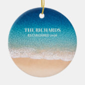Beach Shoreline Custom Name Keramisch Ornament (Voorkant)