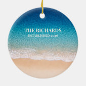 Beach Shoreline Custom Name Keramisch Ornament (Achterkant)