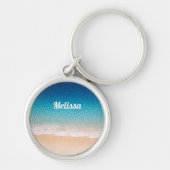 Beach Shoreline Custom Name Sleutelhanger (Voorkant)