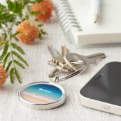 Beach Shoreline Custom Name Sleutelhanger (Zijkant)