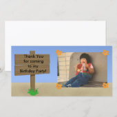 Beach Sign-fotokaart Bedankkaart (Voorkant / Achterkant)