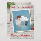 Beach Sign Merry kerstkaart (Voorkant / Achterkant)