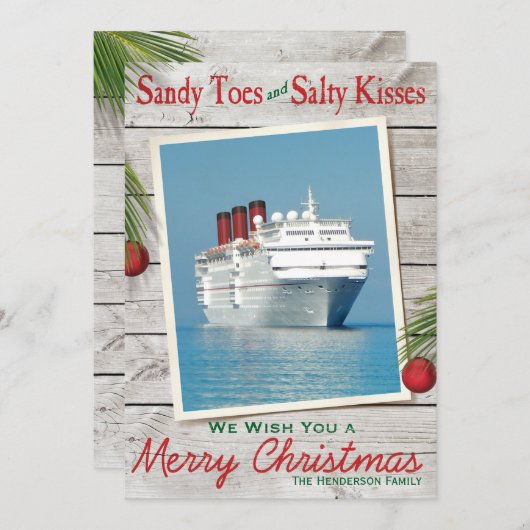 Beach Sign Merry kerstkaart (Voorkant / Achterkant)