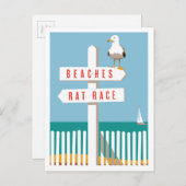Beach Sign Post Briefkaart (Voorkant / Achterkant)