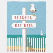Beach Sign Post Fleece Deken (Voorkant)