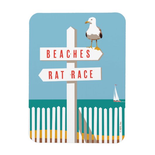 Beach Sign Post Magneet (Verticaal)