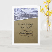 BEACH SIGN ZEGT **MOOI BIRTHDAAG OP U** KAART (Gele Bloem)