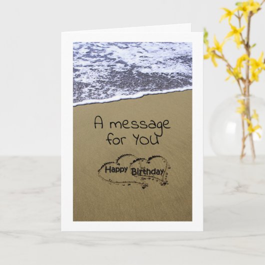 BEACH SIGN ZEGT **MOOI BIRTHDAAG OP U** KAART (Gele Bloem)