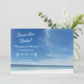 Beach Sky Cloud & Seashells Save the Date Card (Staand voorkant)