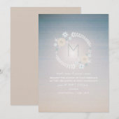 Beach Sky Monogram Weddenschap Kaart (Voorkant / Achterkant)