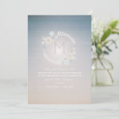 Beach Sky Monogram Weddenschap Kaart (Staand voorkant)