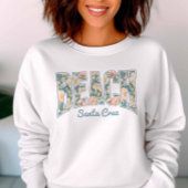 BEACH Skyline Blue Retro Bloemen T-shirt