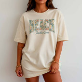 BEACH Skyline Blue Retro Bloemen T-shirt