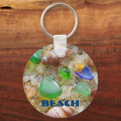 BEACH-sleutelketens aangepast Seaglass Zee Glass Sleutelhanger (Voorkant)