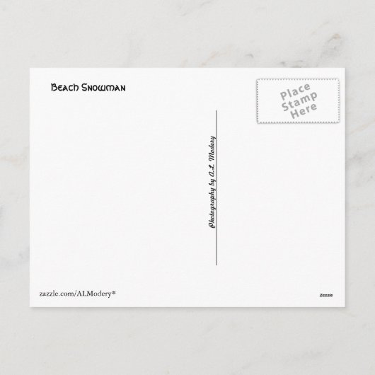 Beach Sneeuwman Feestdagenkaart (Achterkant)