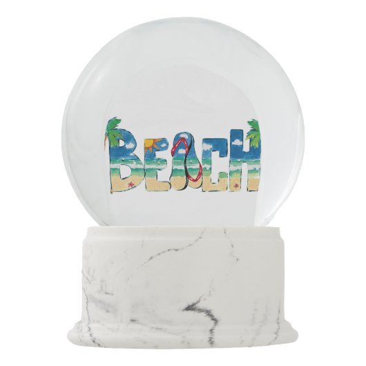 Beach Snow Wereldbol Sneeuwbol (Achterkant)