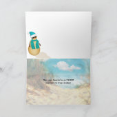 Beach Snowman | Kersttropisch strand Feestdagen Kaart (Binnen)