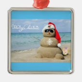 **BEACH SNOWMAN MET GREETTE** CHRISTMAS ORNAMENT (Voorkant)